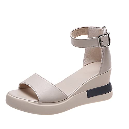 Women's Black Wedge Sandals with Peep Toe & Flatform Bottom - Stylish Dark Wedges for Casual Outings, Beach Wear & Summer Fashion