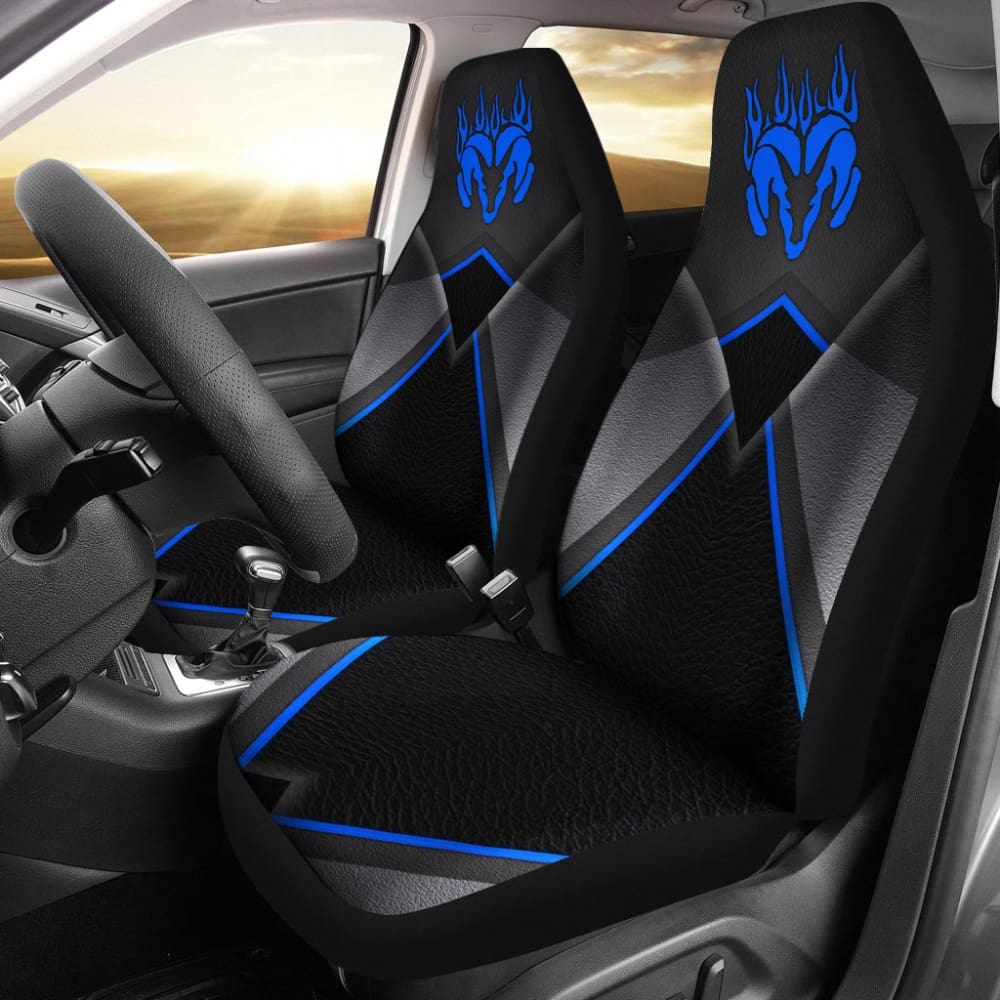 Premium Black & Blue Dodge Ram Custom Car Seat Covers - Perfect Fit for 2013-2018 Models (4-Piece Set) | Durable Neoprene Protection for Trucks & Off-Road Adventures