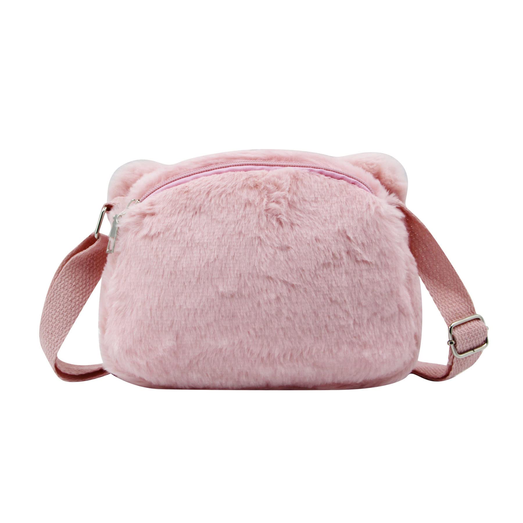 Adorable Pink Fluffy Cat Crossbody Bag for Women - Small Plush Shoulder Purse, Kawaii Animal Messenger Satchel - Perfect for Casual Outings, Shopping & Travel
