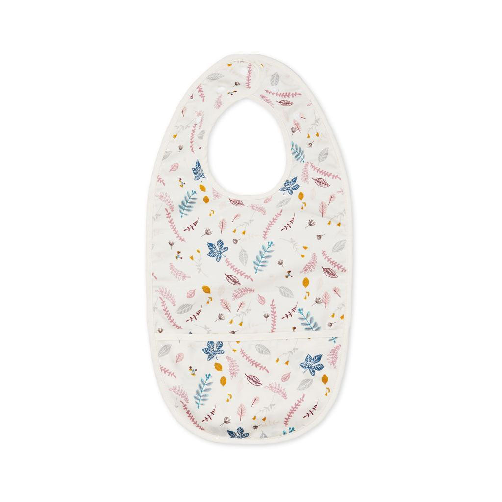 Cam Cam Copenhagen Baby Bib with Long Pressed Leaves Design - Soft Organic Cotton for Mealtime & Messy Play - Perfect for Infants & Toddlers