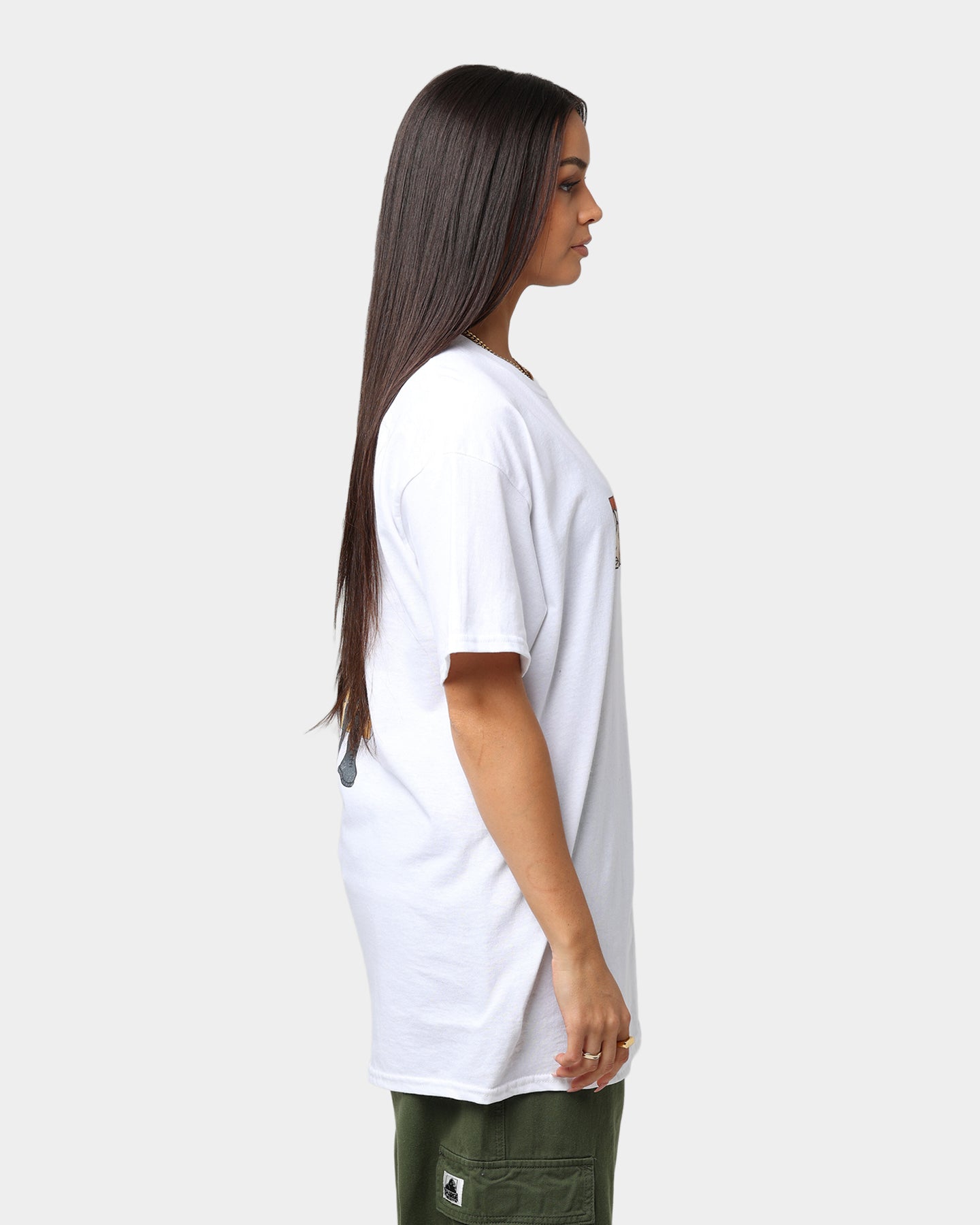 American Thrift X Daria Girls' White Graphic T-Shirt - Casual Cotton Tee for Everyday Wear & Street Style Outfits