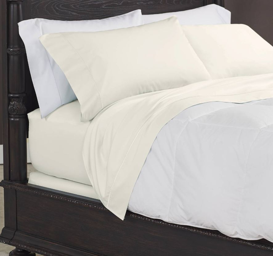 Premium Camellia 400 Thread Count 100% Cotton Sateen Flat Sheet - Queen Size, Ultra Soft & Breathable for Luxury Bedding Comfort