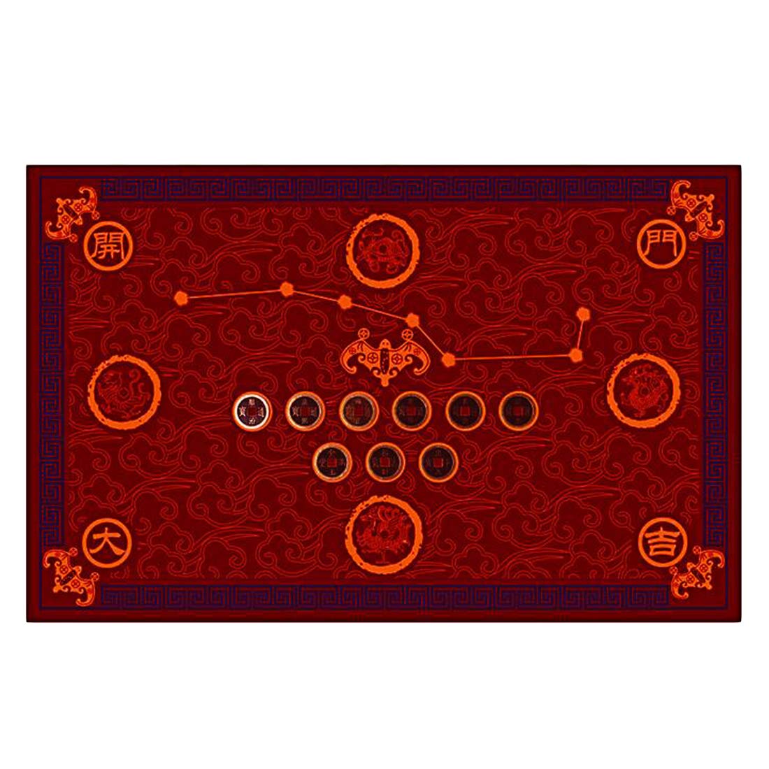 Feng Shui Carpet Mat for Good Luck - Dark Red Non-Slip Door Mat for Home, Outdoor, Front Door & Bathroom (W3676) - Perfect for Entryway Decor & Positive Energy Flow