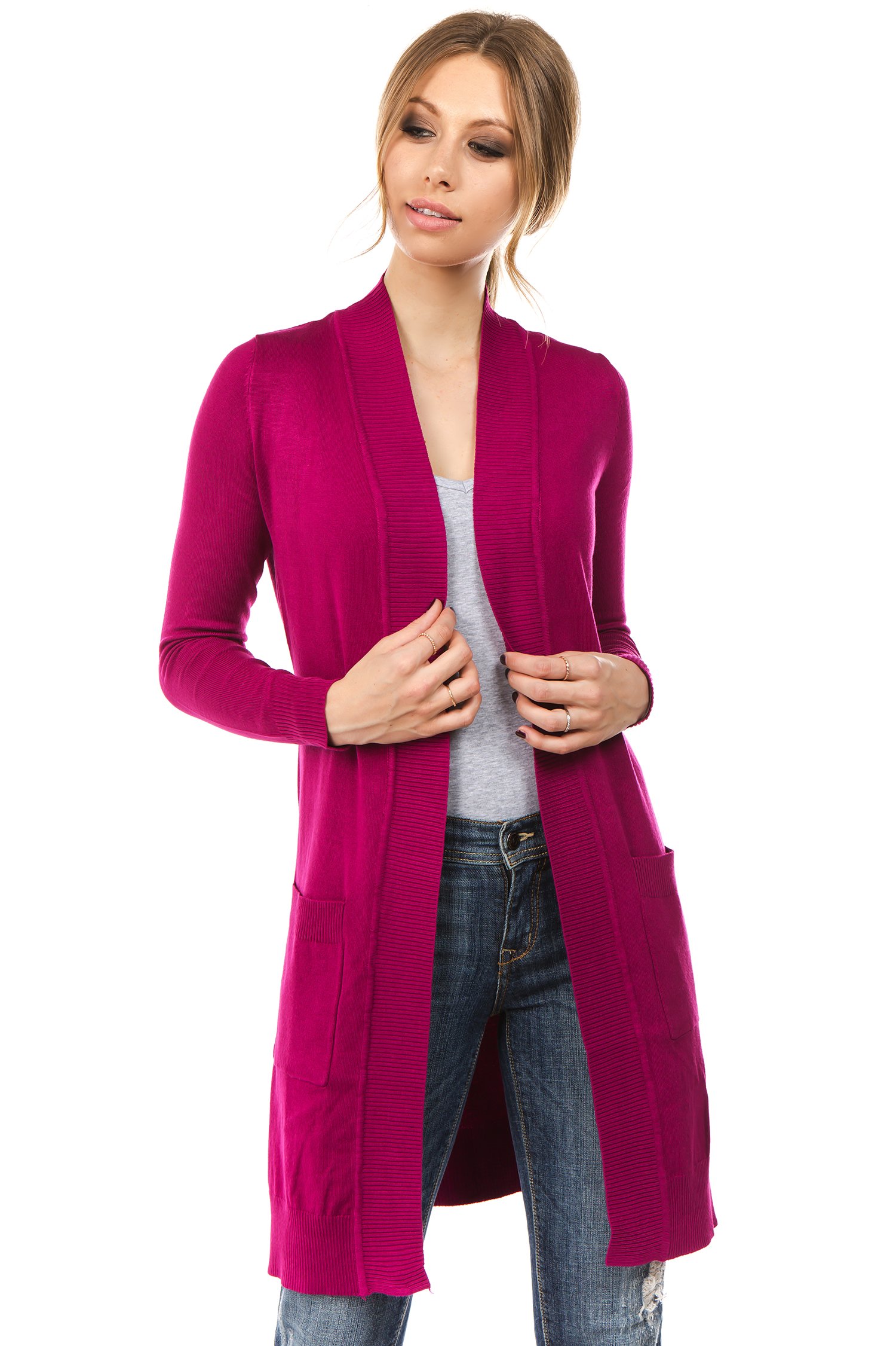 Women's Long Sleeve Sweater Duster Cardigan - Cozy Open Front Knit Wrap - Perfect for Fall & Winter Layering, Office Wear & Casual Outfits