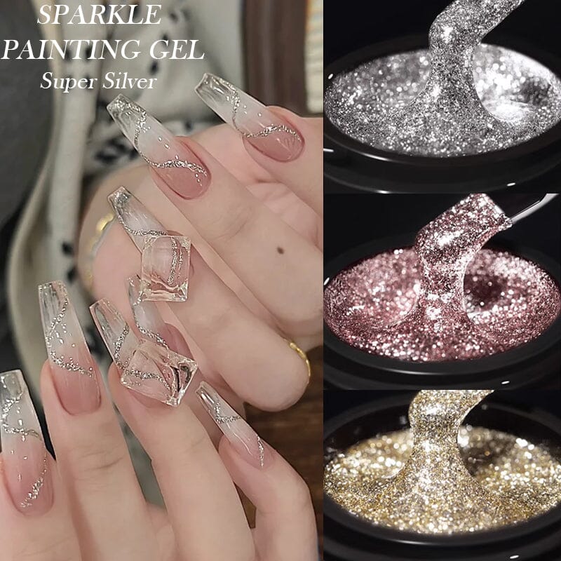 Sparkle Painting Gel 5ml - Glitter Nail Art Polish for DIY Manicure - Perfect for Parties, Weddings & Special Occasions