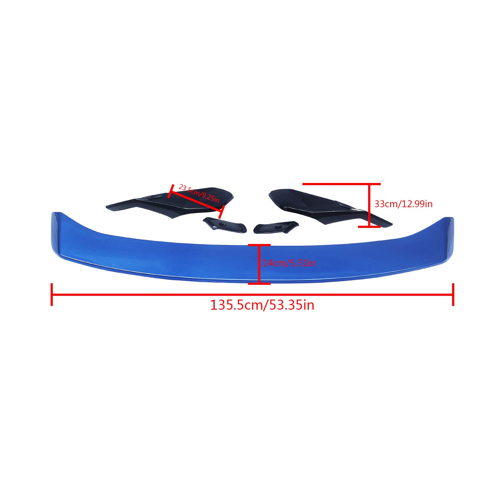 ABS Painted Rear Spoiler Wing for 2022-2025 Honda Civic 11th Gen Hatchback (5 Door) - Blue & Black Style Body Kit - Enhances Aerodynamics & Sporty Look - Perfect for Car Enthusiasts & Street Racing