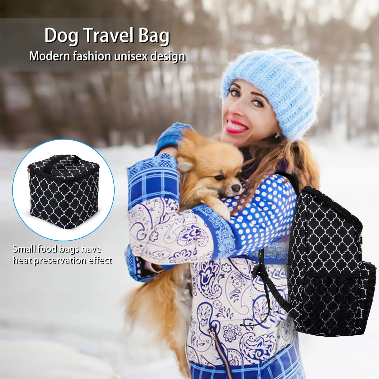 BAGLHER Airline Approved Dog Travel Backpack - Pet Carrier with 2 Collapsible Bowls & Food Containers for Small Medium Dogs | Perfect for Air Travel, Hiking, Camping and Outdoor Adventures