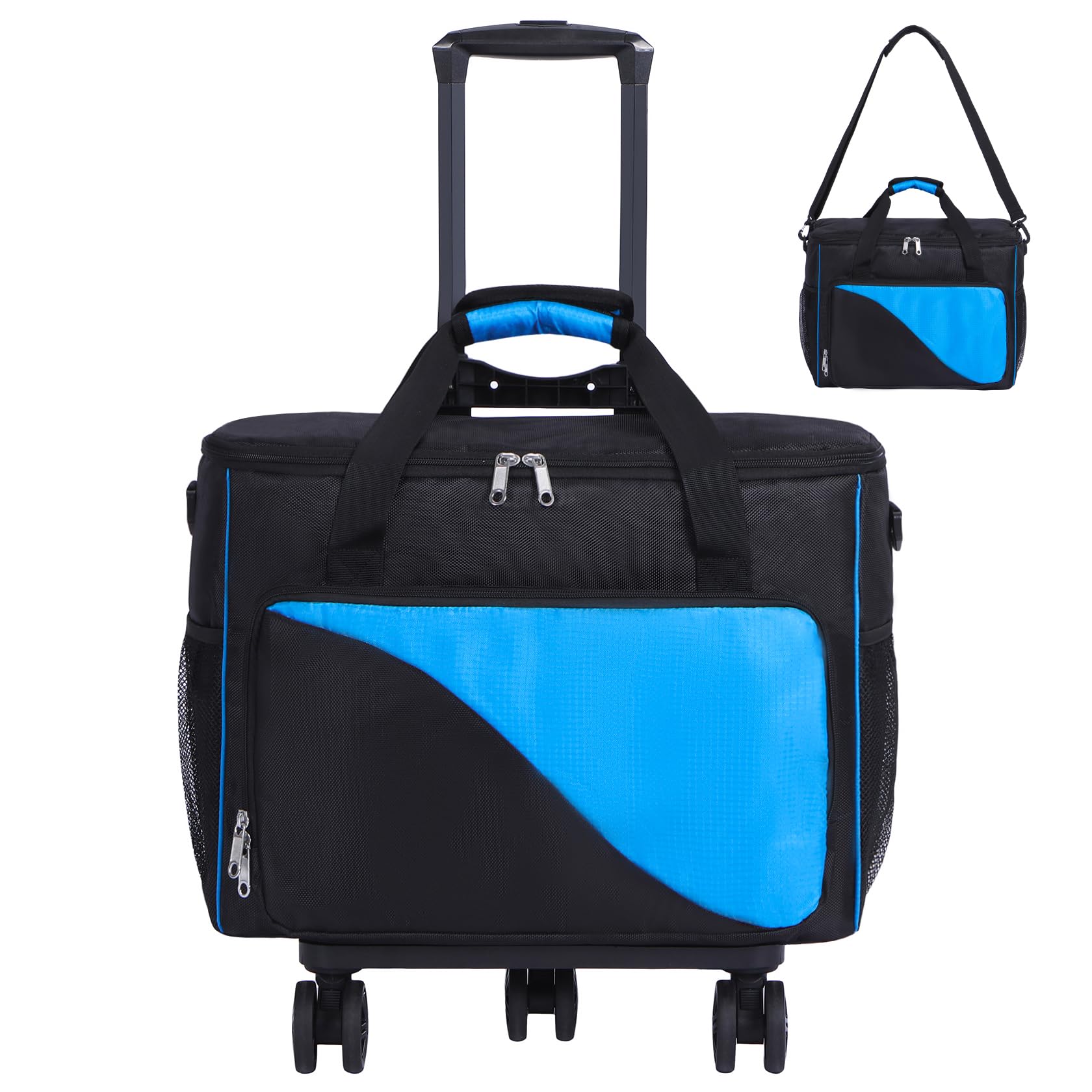**2 Ball Bowling Bag with Wheels & Shoe Pocket - Durable Roller Bag with Foam Ball Holder & Detachable Design - Perfect Gift for Men & Bowling Enthusiasts - Ideal for League Play, Tournaments & Practice Sessions**