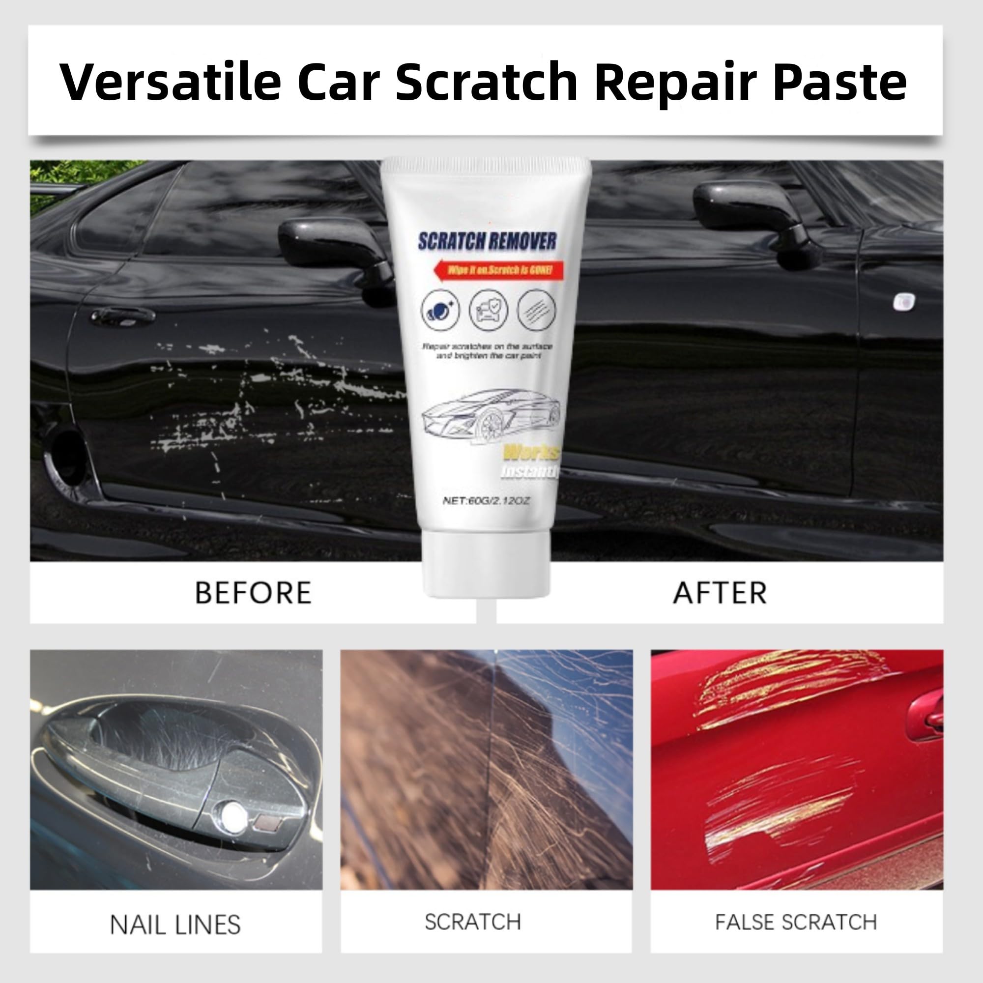 Best Car Scratch Remover Kit with Nano Cloth - Scratch Repair Paste & Polishing Wax for Deep Scratches on Car Paint & Various Surfaces | Perfect for DIY Auto Detailing, Paint Restoration & Surface Maintenance
