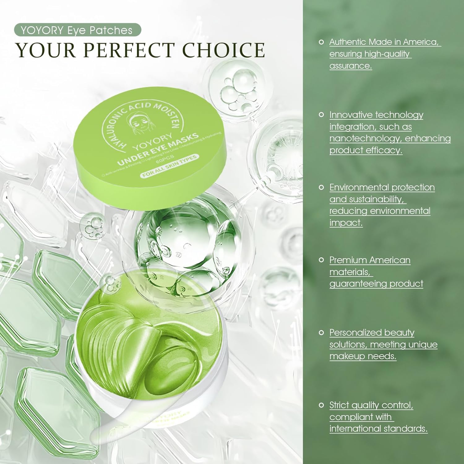 Under Eye Patches for Wrinkles & Dark Circles - Hydrating Eye Gel Masks with Hyaluronic Acid & Collagen (60 Count) - Reduce Puffy Eyes, Fine Lines & Eye Bags - Perfect for Night Routine, Travel & Post-Makeup Care