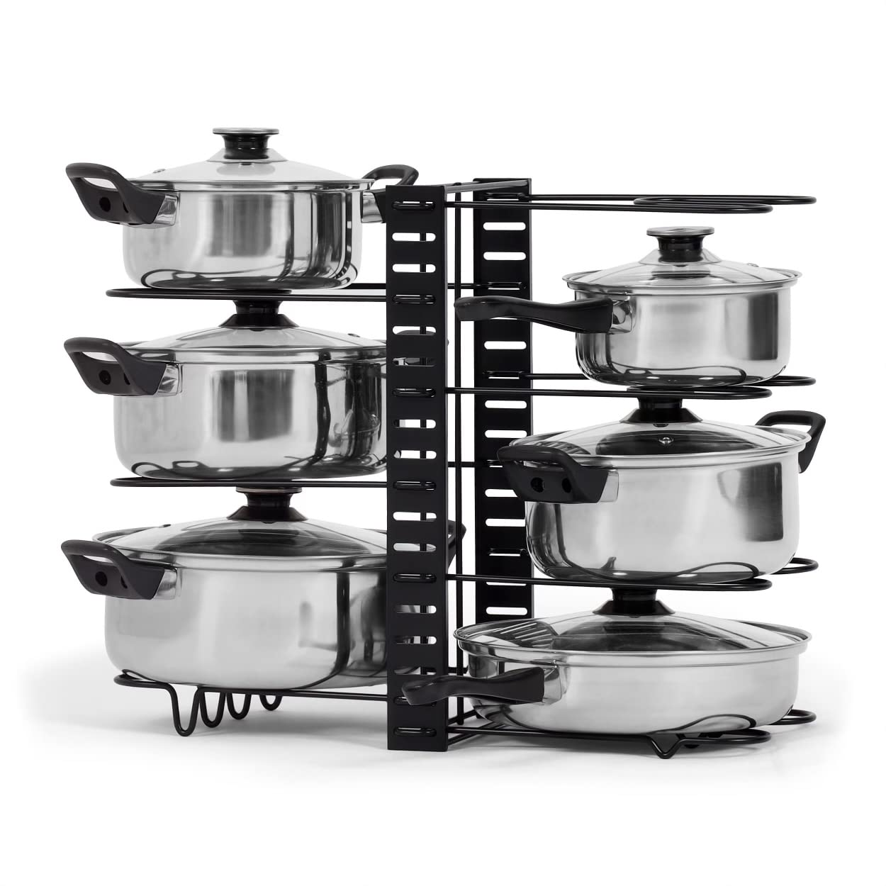 Simpli-Magic Pot and Pan Holder - Space Saving Kitchen Organizer for Stovetop, Cabinet, or Drawer Storage - Perfect for Pots, Pans, and Lids