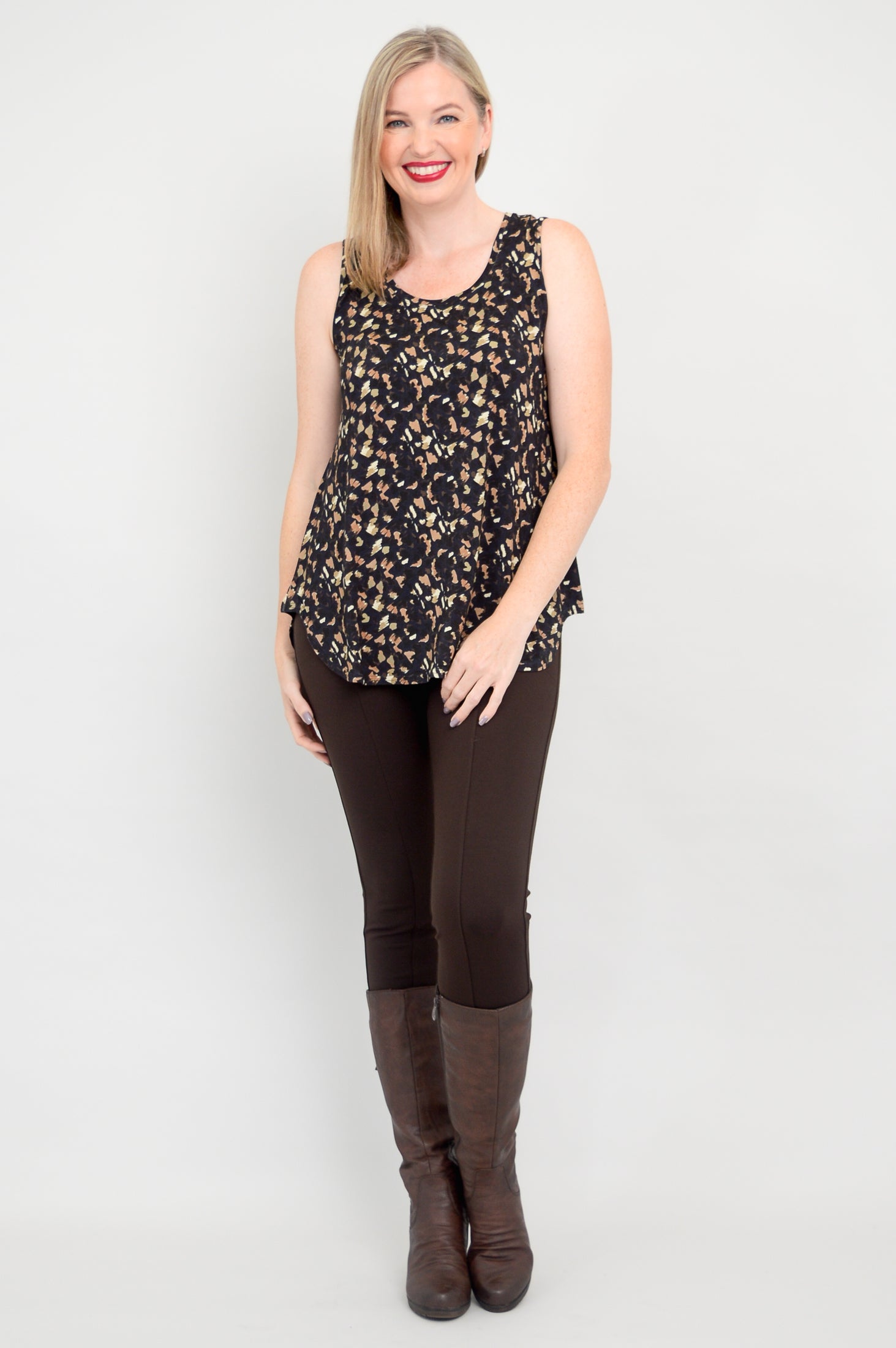 Stylish Jazz Tank Top - Soft Calico & Breathable Bamboo Fabric - Perfect for Summer Outfits, Music Festivals & Casual Wear
