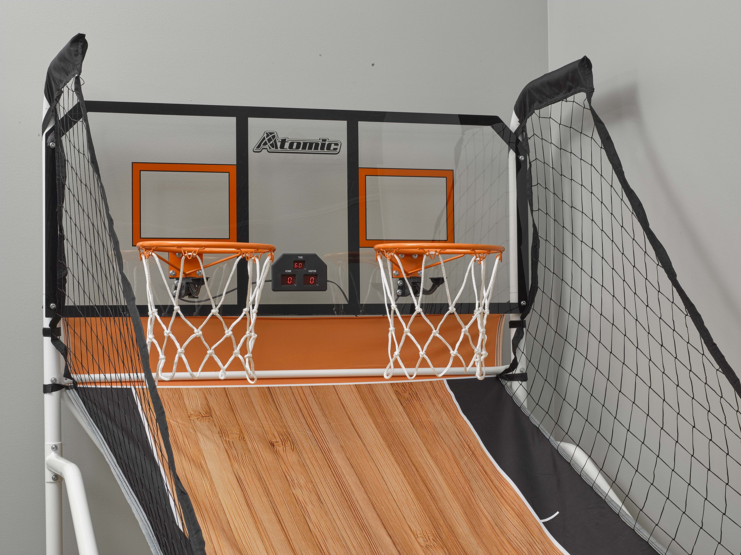 Atomic Slam Dunk Basketball Shootout Game Set with 4 Mini Basketballs, Air Pump & Needle - Perfect for Indoor/Outdoor Sports, Kids Birthday Parties & Family Game Nights