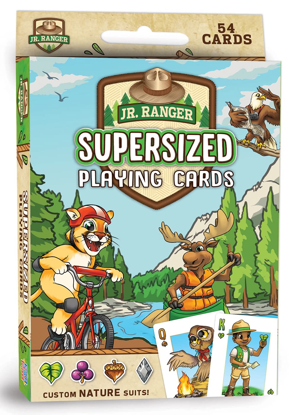 MasterPieces Licensed Kids Games - Jr Ranger - Supersized Playing Cards for Family Fun, Educational Games for Children Ages 4-8 | Perfect for Road Trips, Camping & Indoor Playtime