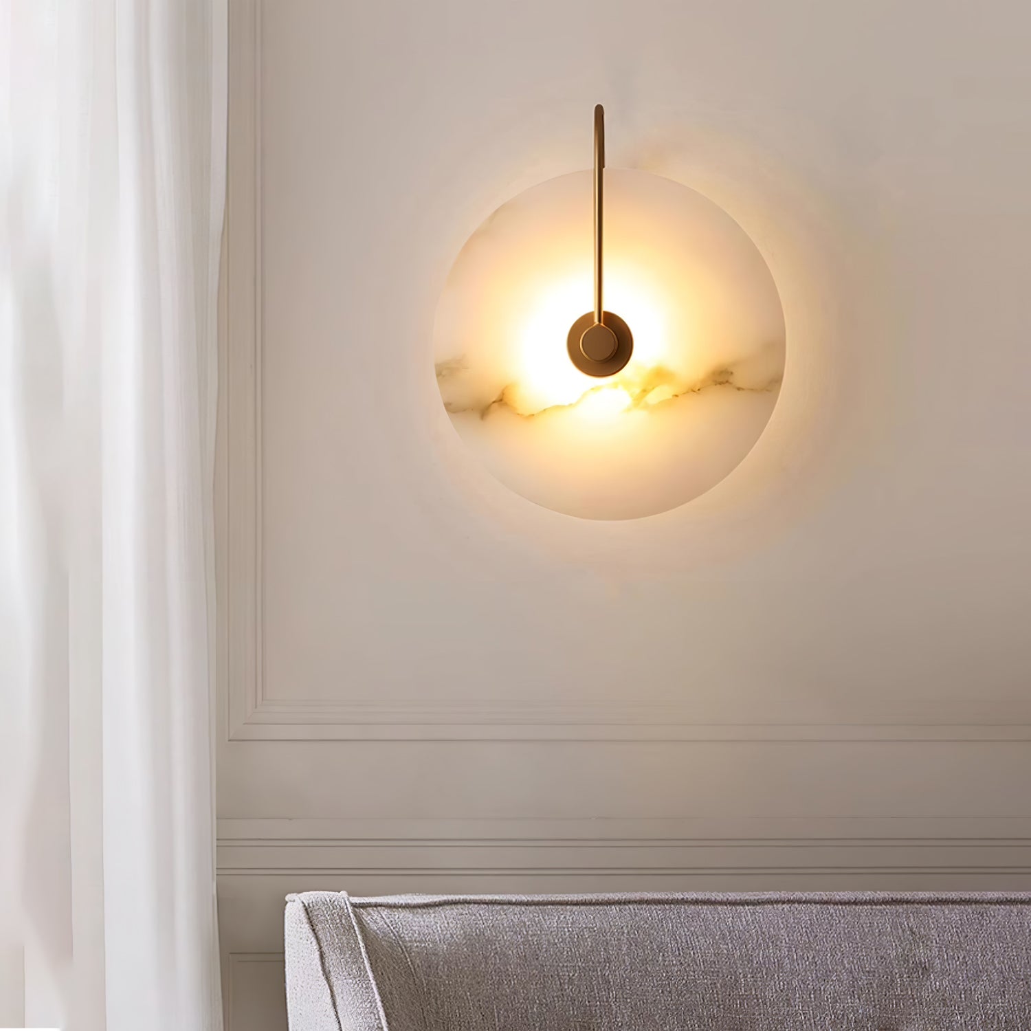 Modern Alabaster LED Wall Lamp - Energy Efficient Dimmable Light Fixture for Bedroom, Living Room & Hallway Decor