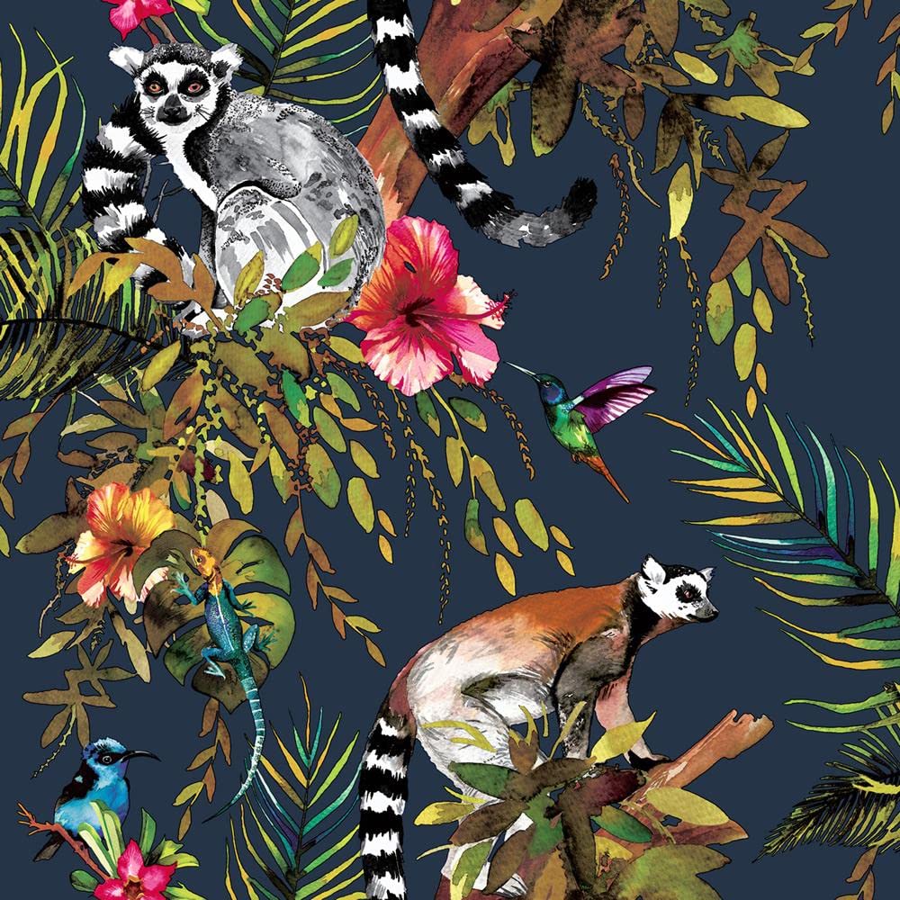 Lemur Wallpaper Rose Gold Holden 12404 - Premium Self-Adhesive Peel and Stick Wallpaper for Bedroom, Living Room, Nursery & Office Decor