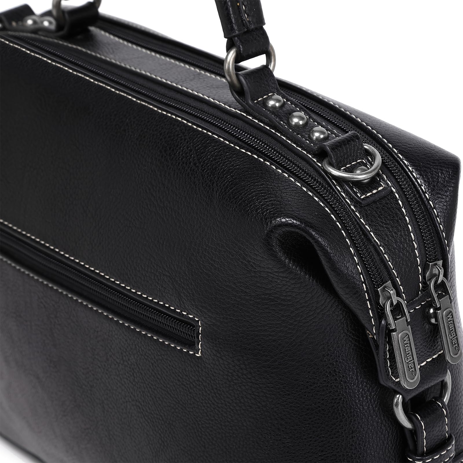 Wrangler Women's Doctor Bag - Top Handle Purse, Hobo Shoulder Barrel Satchel Handbag for Everyday Use, Work & Travel | Stylish & Durable Leather Tote