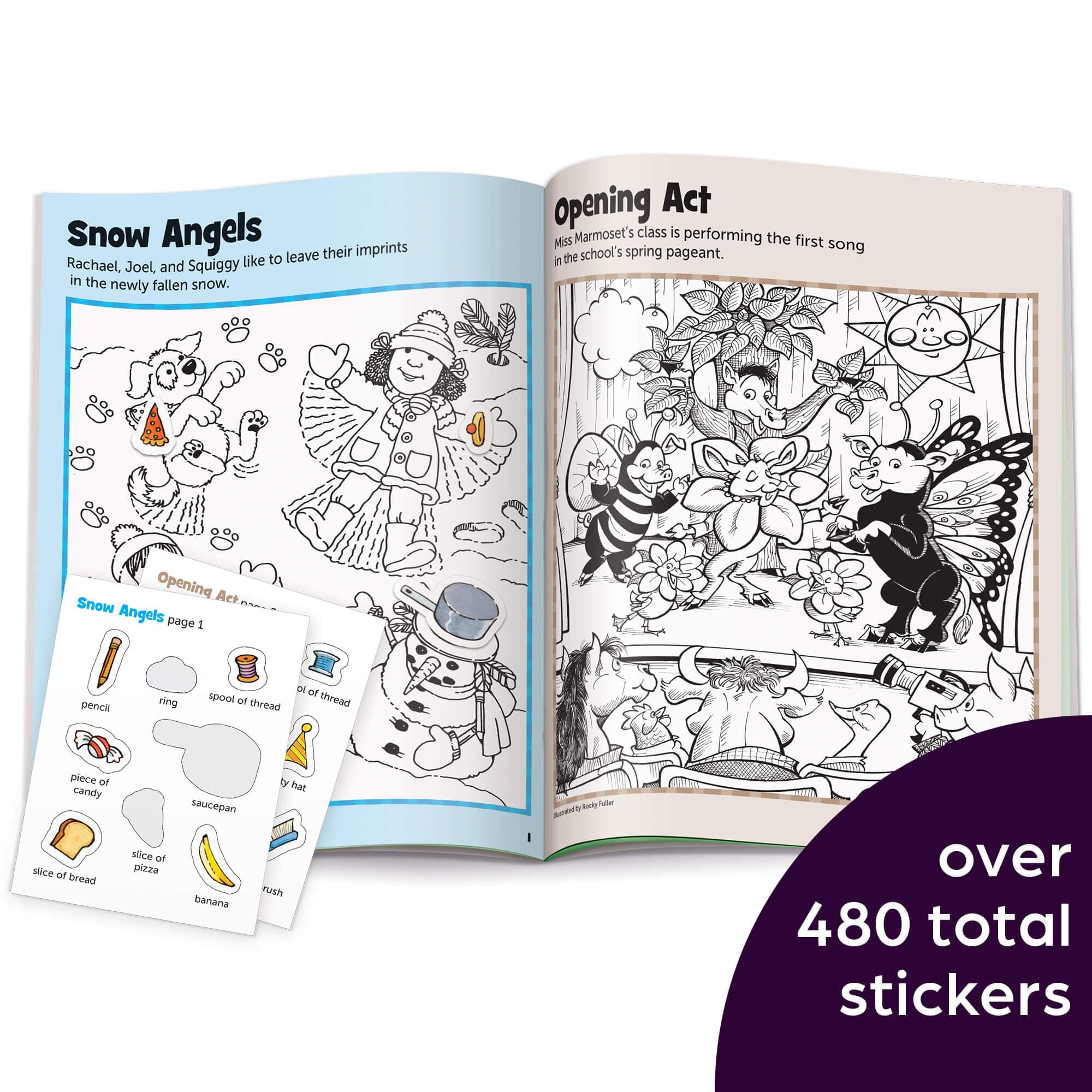 Hidden Pictures Sticker Activity Book for Kids Ages 3-6 | 4-Pack Seek & Find Coloring Books with 480+ Stickers | Fun Learning Games for Preschool & Kindergarten | Perfect for Travel, Rainy Days & Quiet Time Activities