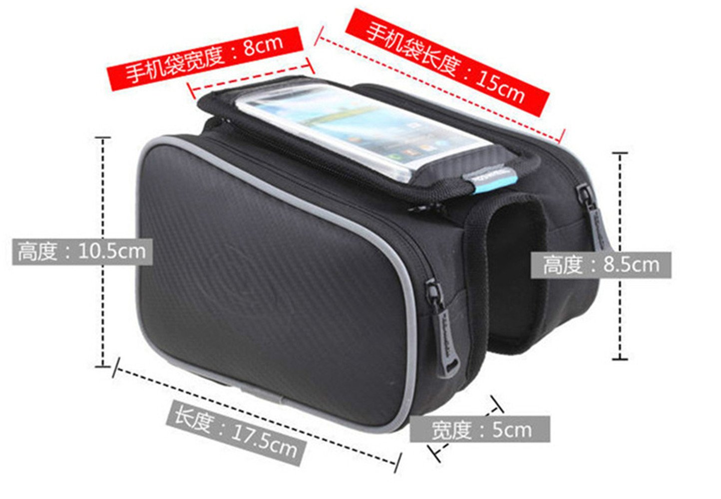 Premium Bike Phone Holder - Waterproof Cycling Phone Pouch with Secure Mount for iPhone & Android - Perfect for Road Bikes, Mountain Biking & Commuting