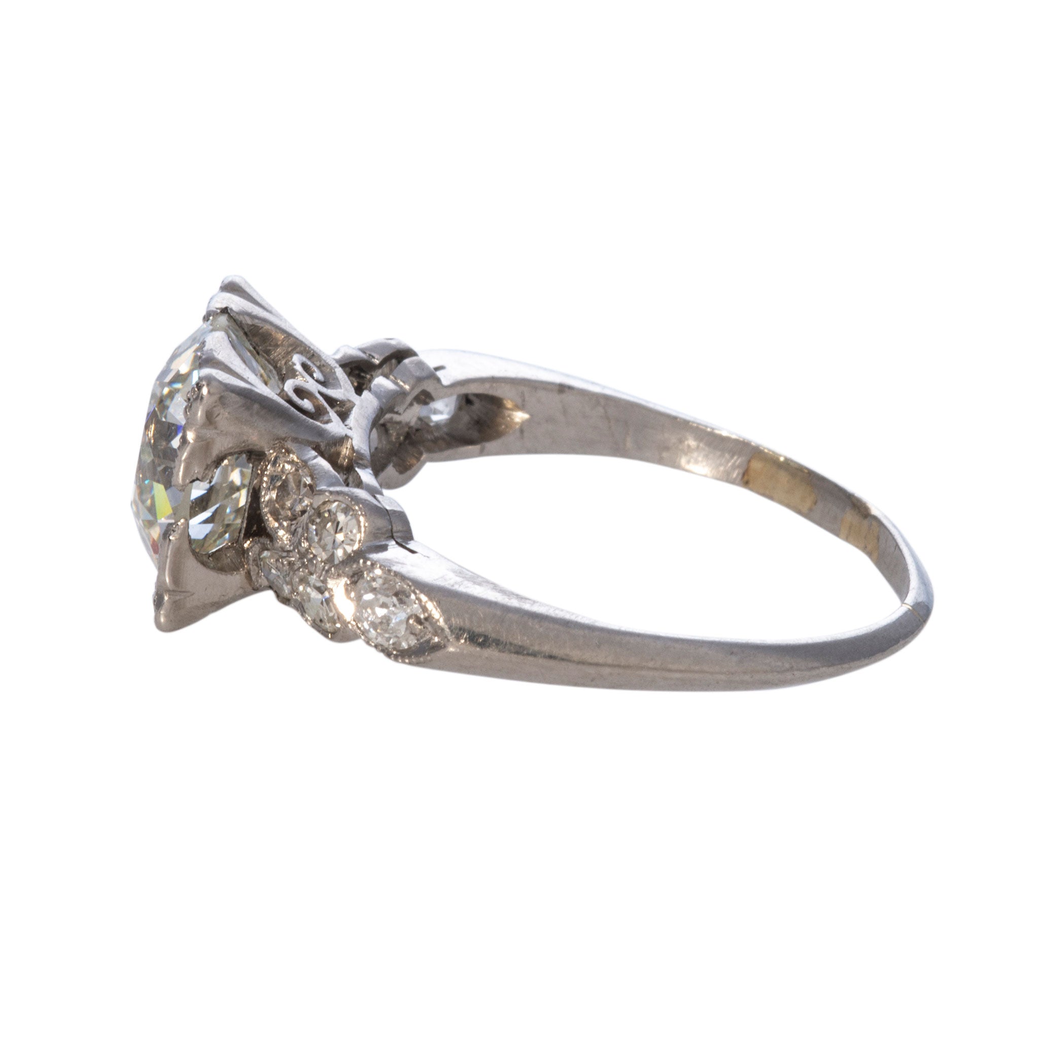 Vintage Art Deco 2.69ctw Old European Cut Diamond Platinum Engagement Ring - Perfect for Wedding, Anniversary & Special Occasion Gifts