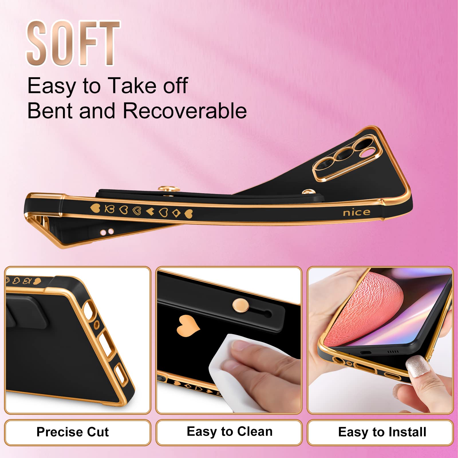 Cute Heart Design Samsung Galaxy A03S Phone Case 6.5