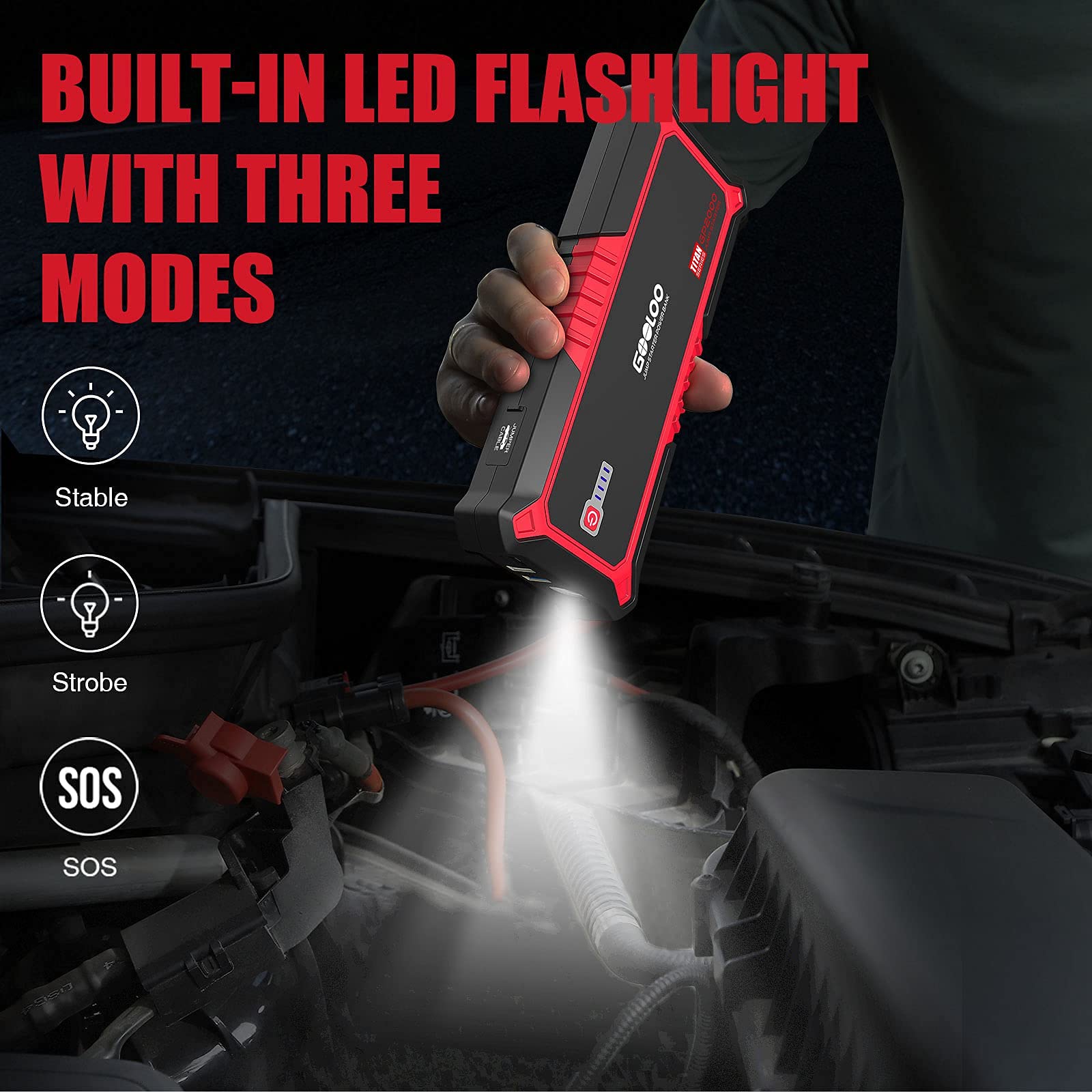 GOOLOO GP2000 Jump Starter & S4 4Amp Car Battery Charger Combo - 9% Off - Emergency Vehicle Jump Start and Battery Maintenance for Cars, Trucks, SUVs, Boats, and Motorcycles