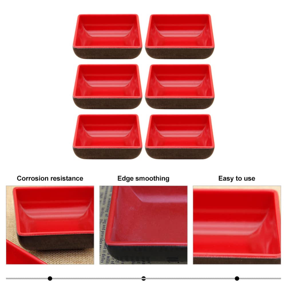 6-Piece Melamine Sauce & Condiment Dish Set - Small Dipping Bowls for Sushi, Soy Sauce, Seasonings - Durable Dinnerware for Restaurants, Home Kitchens & Party Serving