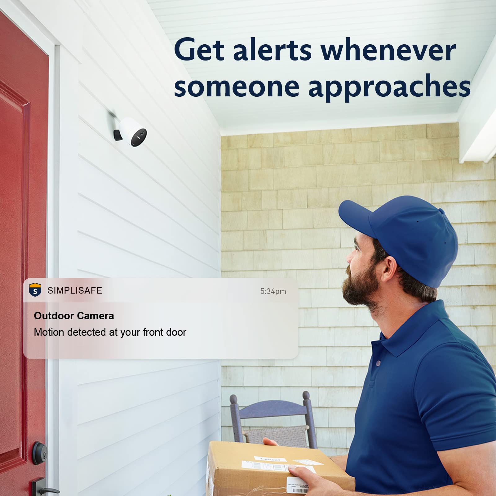 SimpliSafe Wireless Outdoor Security Camera - 1080p HD Video, Motion Detection, Weatherproof for Home Security | Perfect for Monitoring Driveways, Backyards & Front Porches