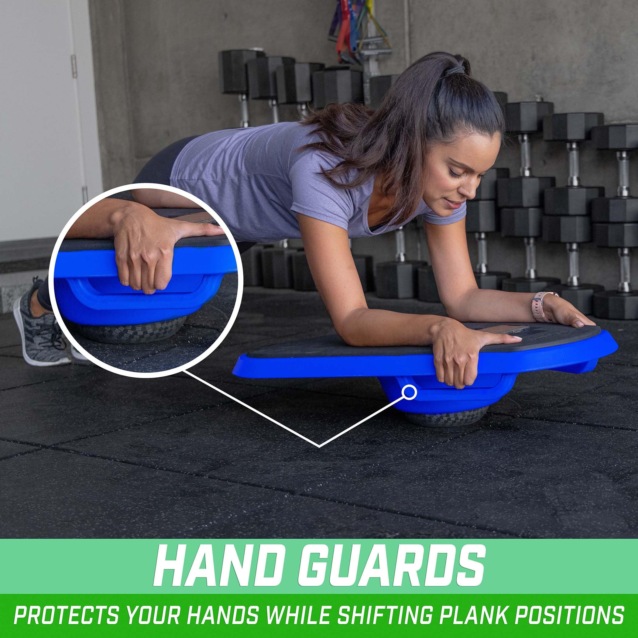 GoSports Fitness Plank Board with Smartphone Holder - Blue or Red - Core Training Equipment for Full Body Workouts | Perfect for Home Gym, Yoga & Pilates Exercises