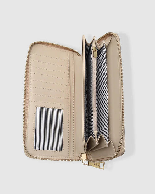 Luxury Jessica Wallet in Champagne by Louenhide - Genuine Leather Women's Clutch for Evening Parties & Special Occasions
