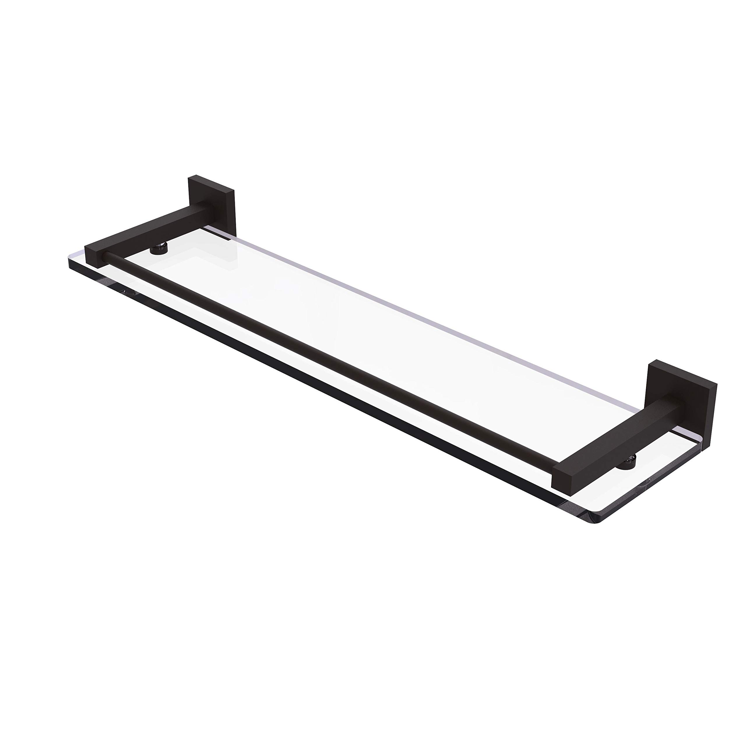 Allied Brass MT-1-22-GAL Montero Collection 22 Inch Oil Rubbed Bronze Glass Shelf - Bathroom Towel Rack, Kitchen Display Shelf, Living Room Decor