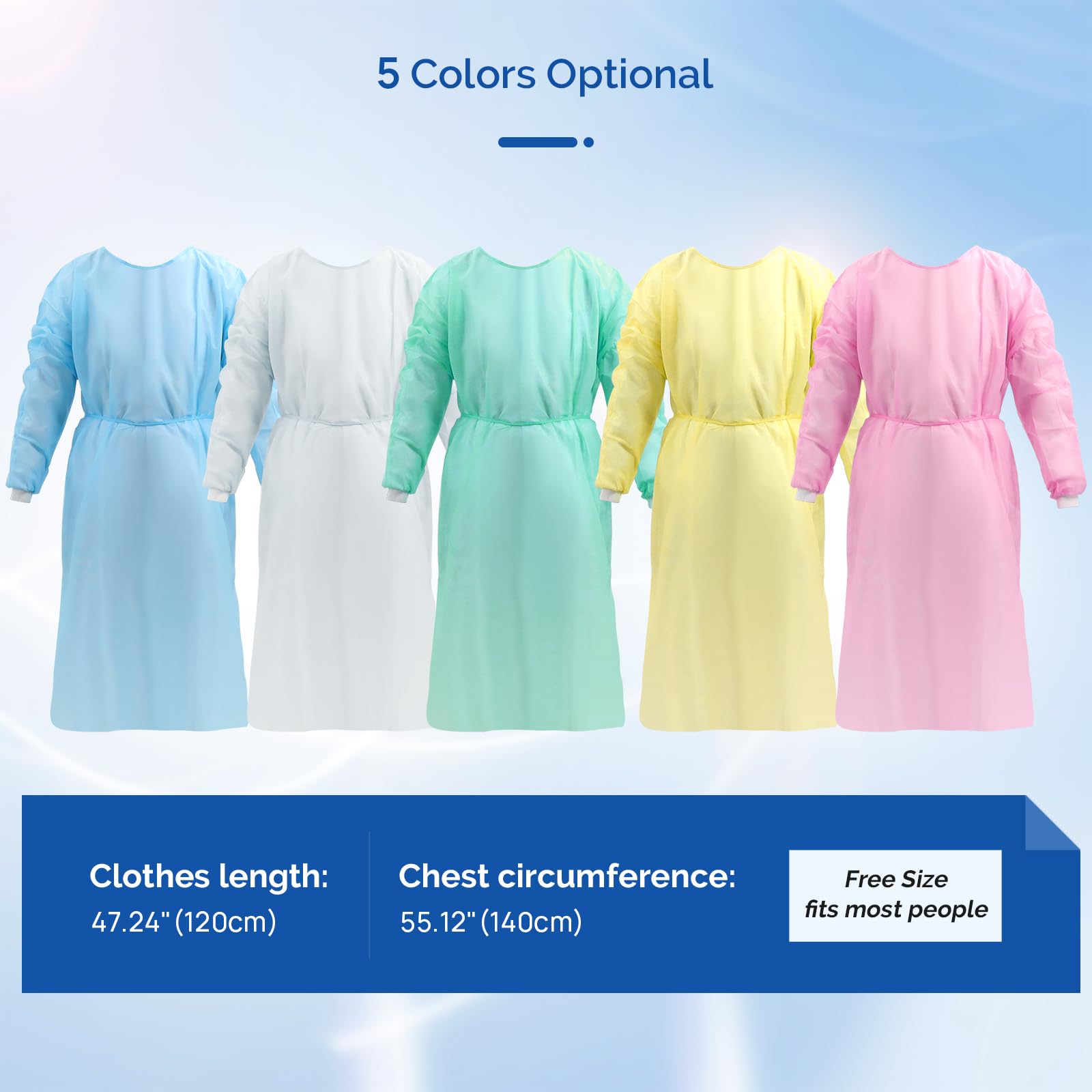 100 Pcs Disposable Isolation Gowns - Pink Polypropylene Medical Gowns with Knitted Cuffs for Healthcare Workers, Hospitals & Home Care - Protective Coverall for Medical Use, Nursing, Tattoo Shops & Beauty Salons