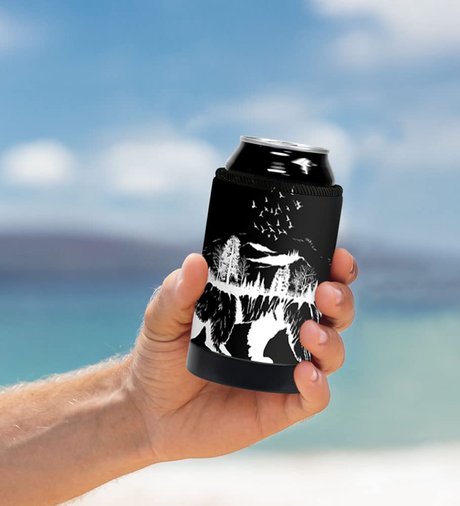 Premium Neoprene Can Cooler for 16oz Cans & Bottles - Insulated Beverage Sleeve Made in USA - Keep Drinks Cold for Hiking, Beach & BBQs | Bear Design
