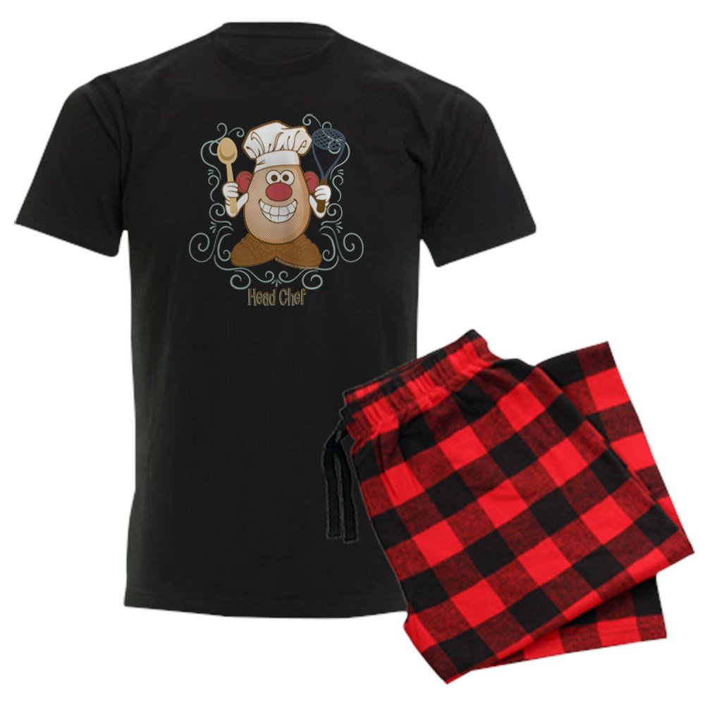 Mr. Potato Head Chef Men's Dark Pajama Set - Comfortable Cotton Sleepwear for Lounge & Movie Nights