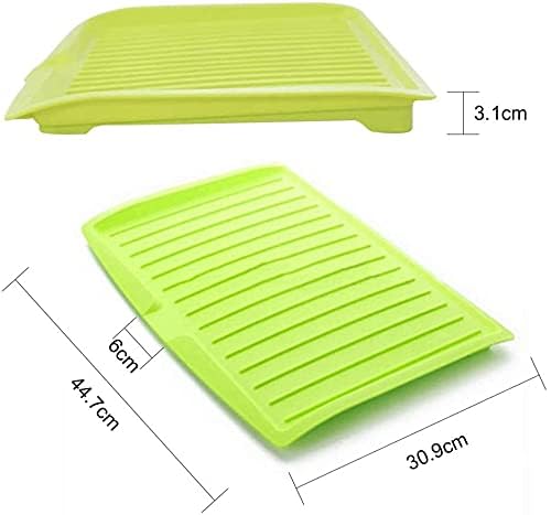 DLEST Plastic Sink Dish Drainer Tray - Sloped Drain Board with Side Drip Grooves, Multicolor Kitchen Sink Rack for Drying Dishes, Cups & Utensils - Perfect for Countertop Organization & Small Space Kitchens