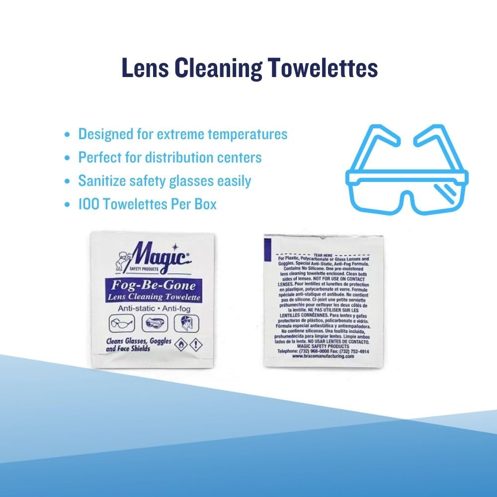 100-Pack Lens Cleaning Towelettes | MS-93160 | Perfect for Eyeglasses, Camera Lenses & Phone Screens | Gentle & Streak-Free Cleaning Solution