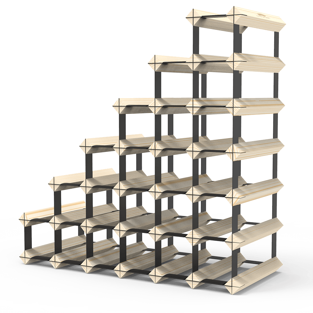 Sloped Timber Wine Rack - Premium Wooden Wine Storage for 6-12 Bottles - Perfect for Kitchen, Dining Room, or Wine Cellar Organization