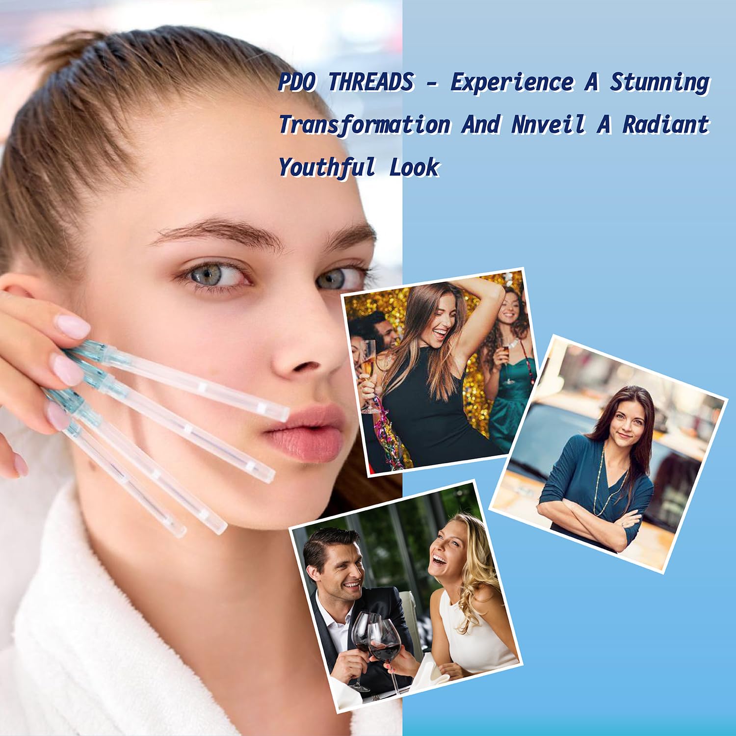 PDO Threads for Eye Lift - Mono Screw Type 30G 25mm (40pcs) | Fox Eye & Face Lifting Threads with Blunt Tips | Smooths Wrinkles & Improves Skin Firmness | Professional Anti-Aging Treatment for Home & Salon Use