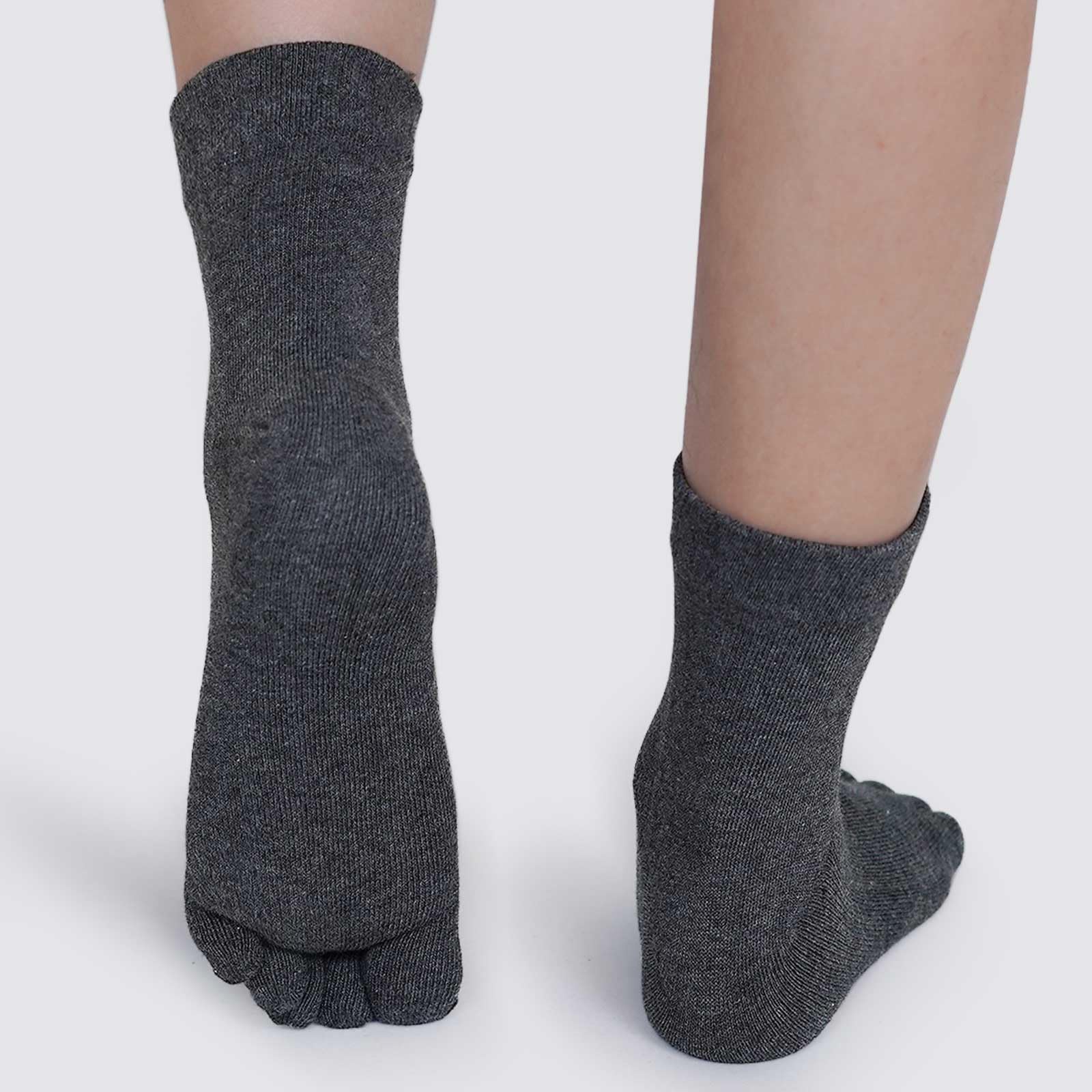 CaiDieNu Men's Toe Socks - 5 Finger Cotton Athletic Running Crew Socks for Hiking, Yoga & Outdoor Activities