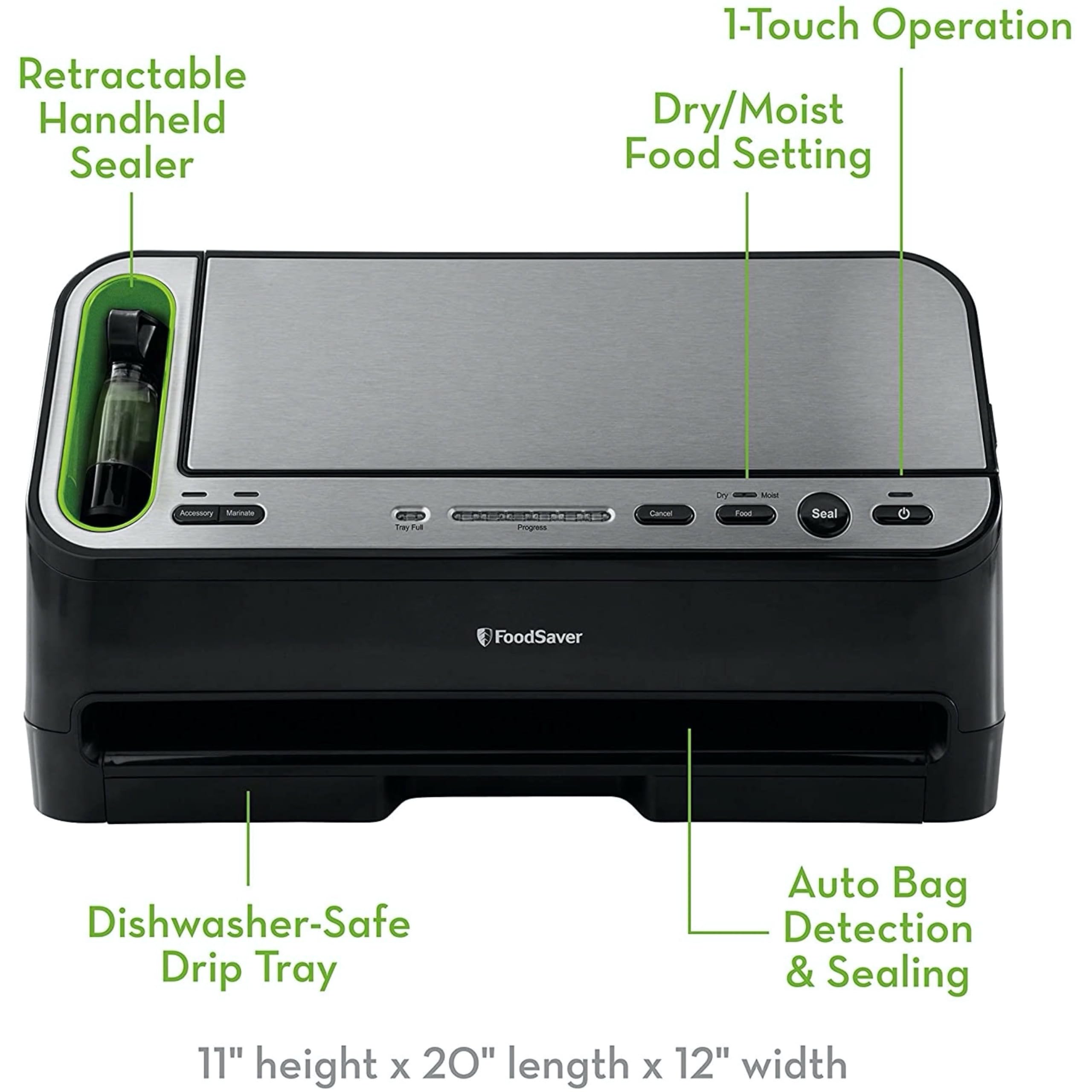 FoodSaver V4400 2-in-1 Vacuum Sealer Machine with Automatic Bag Detection | Starter Kit Included | Perfect for Meal Prep, Sous Vide & Food Storage