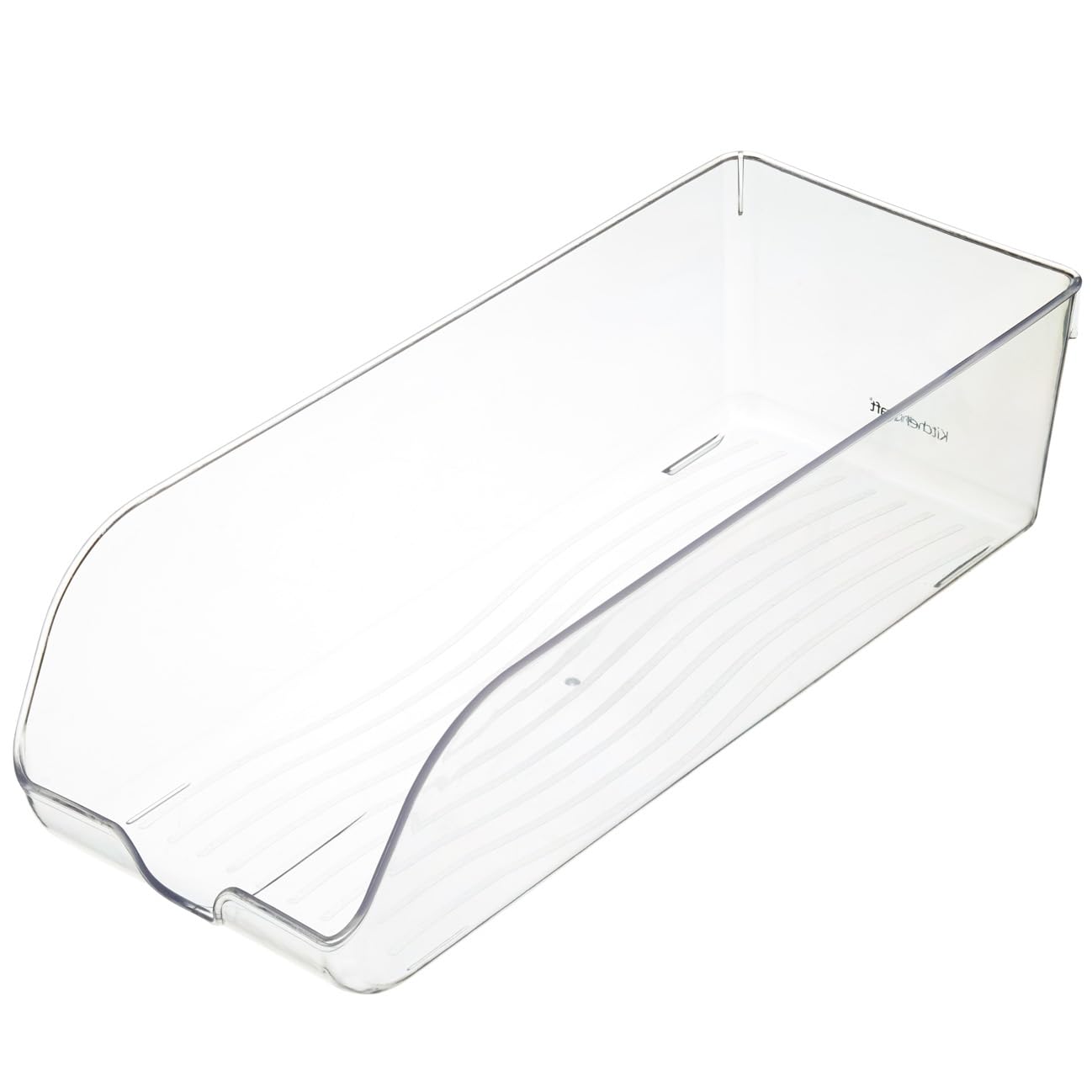 KitchenCraft Refrigerator Organizer - 34.5 x 14 x 9.5 cm Clear Plastic Fridge Storage Bin for Soda Cans, Beer Bottles & Beverages - Space Saving Kitchen Organization for Pantry, Garage or Office Break Room
