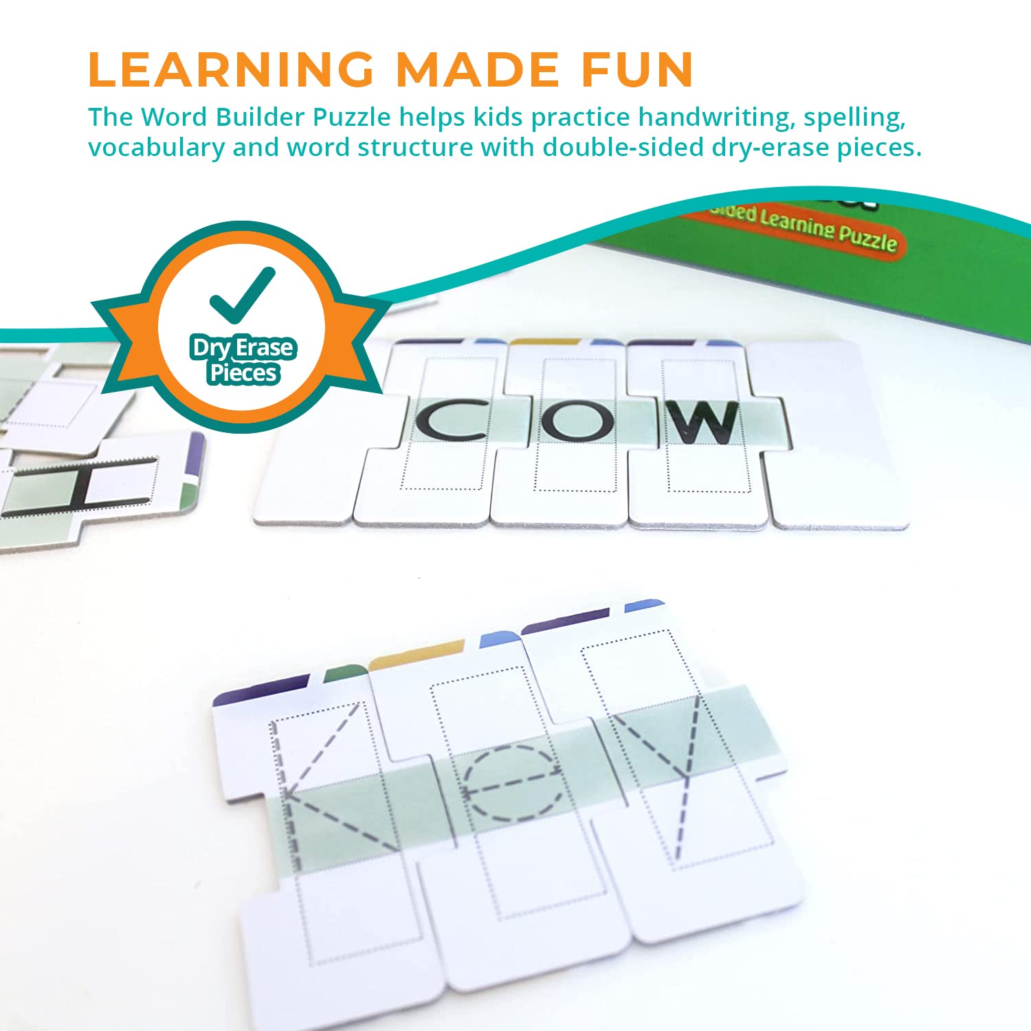 Channie's Educational Word Builder Puzzle for Kids - Spelling & Handwriting Practice Game for Kindergarten & Elementary Students - Fun Letter Learning Toy for Toddlers & Preschoolers - Perfect for Classroom, Homeschooling & Early Childhood Development