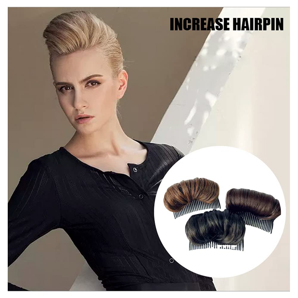 Dark Brown Hair Bun Insert - Invisible Hair Bump Clip for Women & Girls | Fluffy Hair Styling Pad for Volume & Updos | Perfect for Weddings, Parties & Everyday Wear