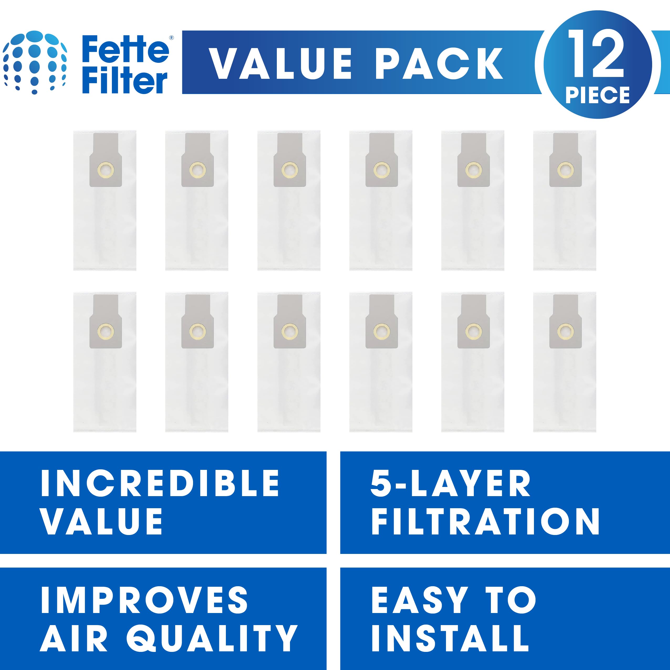 Premium HEPA Vacuum Bags 53294 Type O - 12 Pack Compatible with Kenmore Upright Vacuum Cleaners | High Efficiency Dust Filtration | Ideal for Pet Hair, Allergen Removal & Deep Home Cleaning