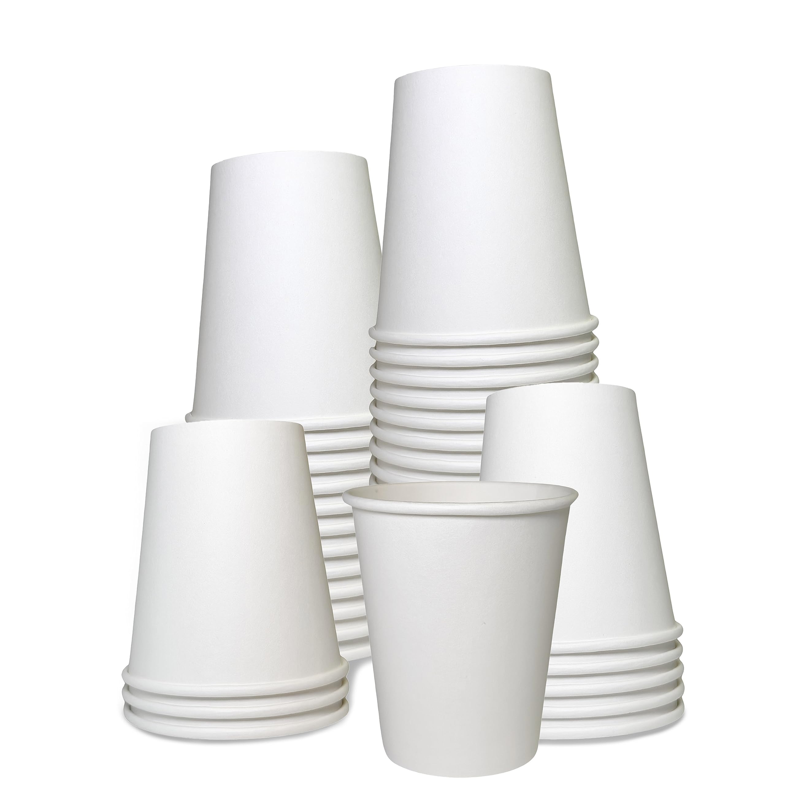 EcoQuality 2-Pack 500 Count 8 oz White Disposable Hot Drink Paper Cups - Recyclable & Compostable Coffee Cups for Office, Breakrooms, Restaurants, Coffee & Tea Shops - Perfect for Serving Lattes, Chai, and Hot Beverages