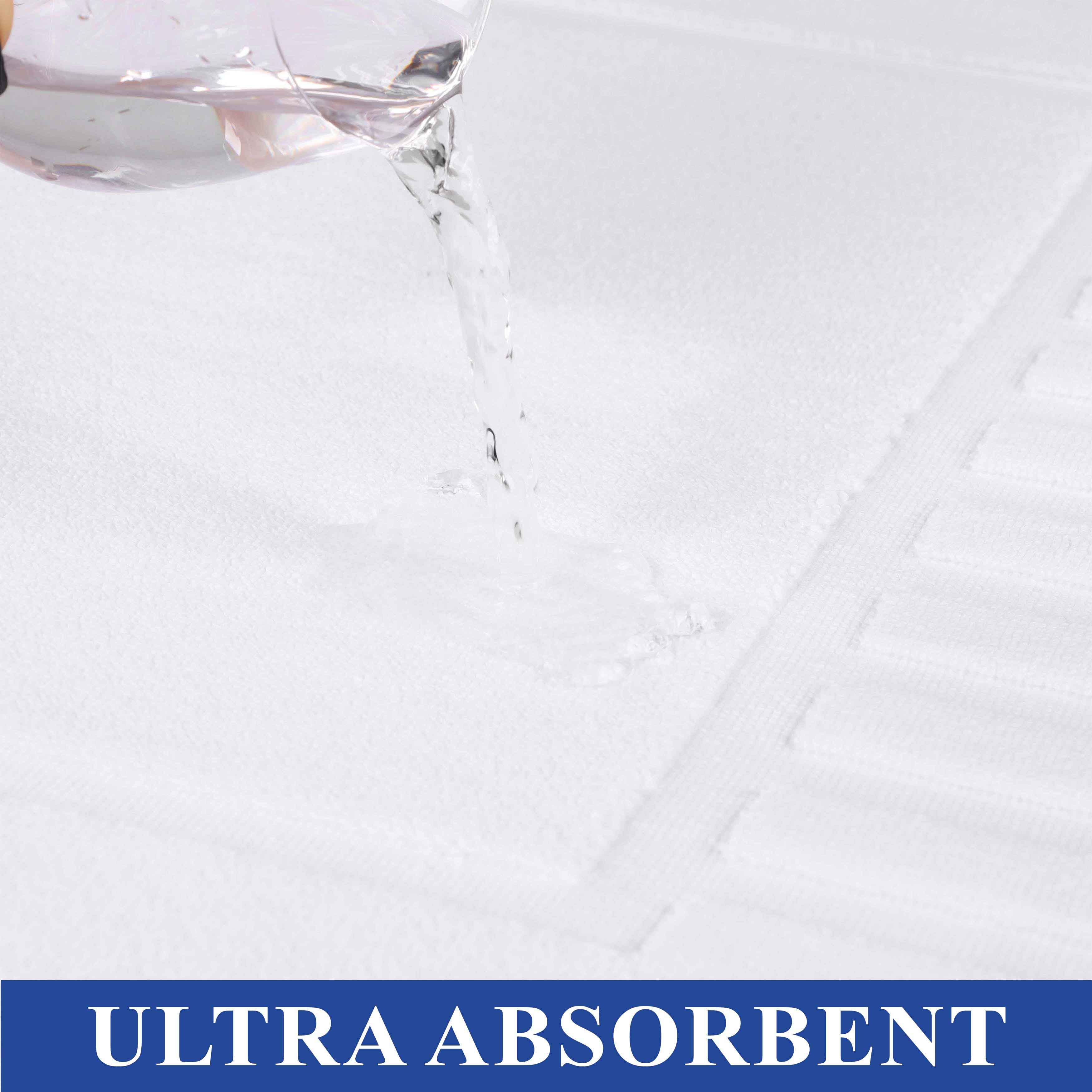 Premium Cotton Modern Geometric Border Absorbent Bath Mat Set of 2 - Non-Slip Soft Bathroom Rug for Bathroom Floor, Shower, Vanity Area - Home Decor Essentials