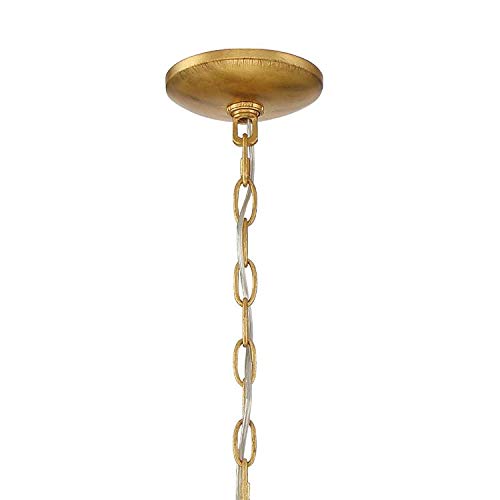 Crystorama Fiona 4-Light Antique Gold Chandelier with White Crystal Beads - Elegant Dining Room Lighting for Home Decor