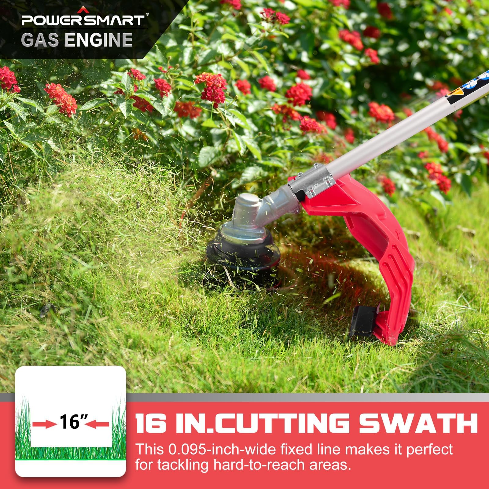 PowerSmart 37.7cc Gas Powered Weed Eater & String Trimmer - 16