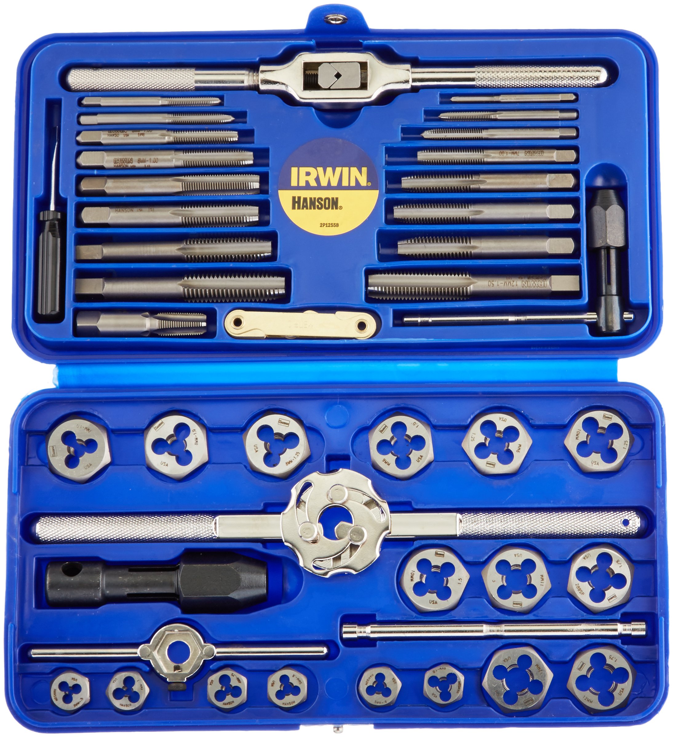 IRWIN 41-Piece Metric Tap and Die Set (26317) - Professional Thread Repair Kit for Metalworking, Automotive & DIY Projects