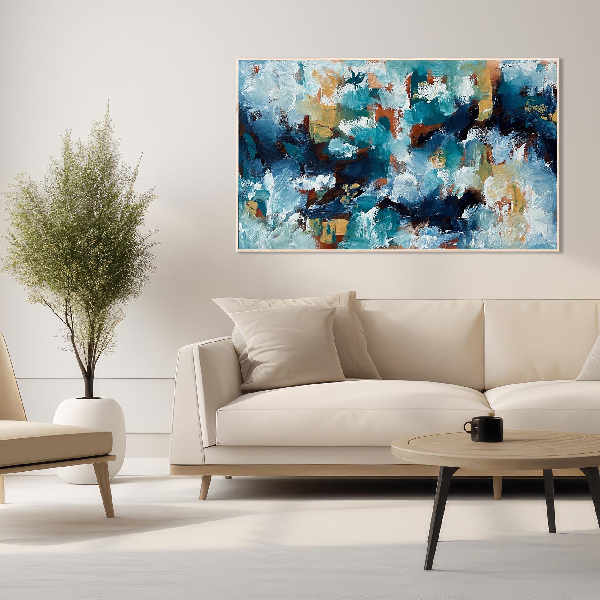 Then Came The Wave - Original Ocean Painting Wall Art for Home & Office Decor | Coastal Beach Theme Living Room Bedroom Wall Decor